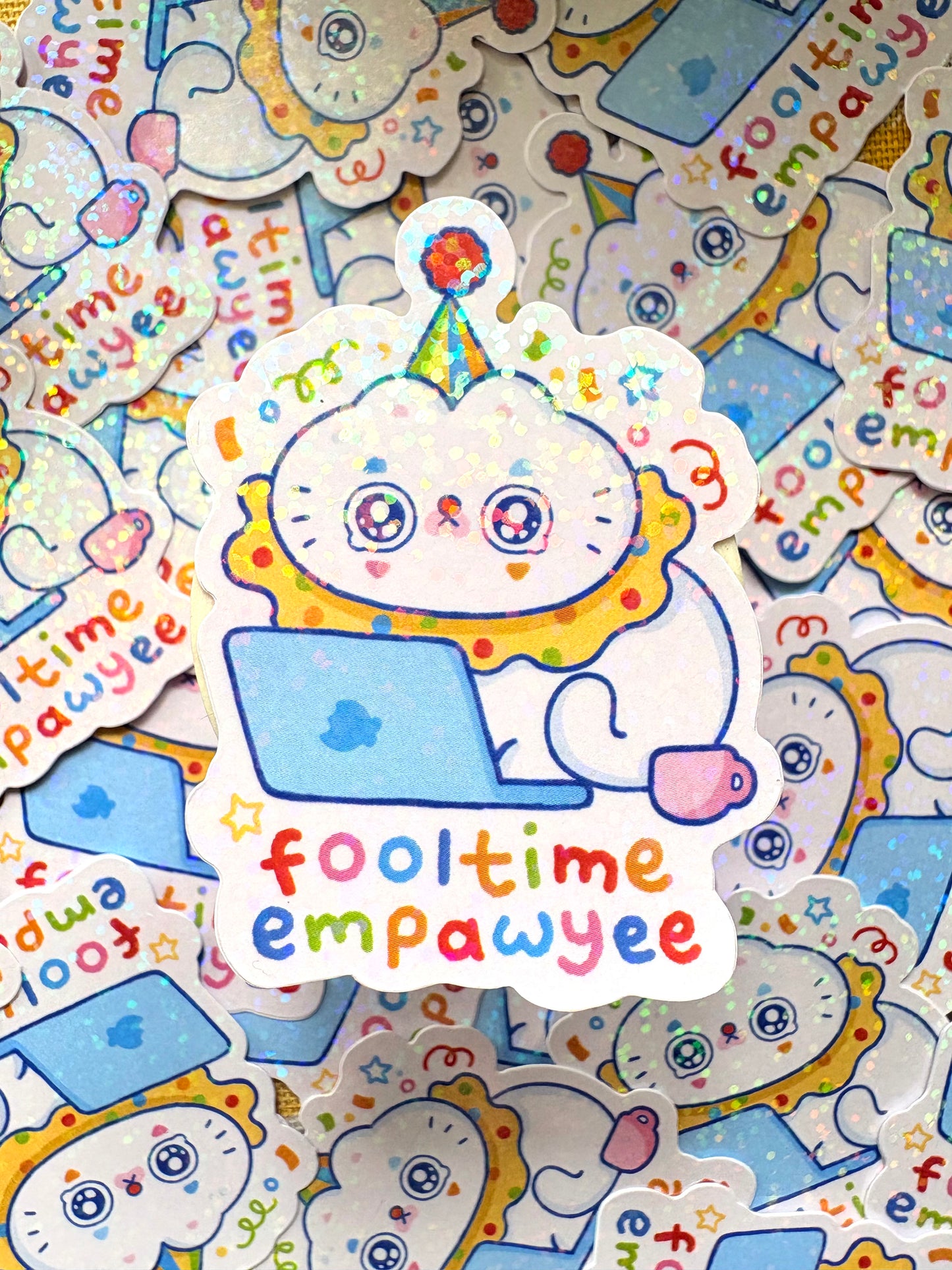 Fooltime Clown - Holo Vinyl Sticker