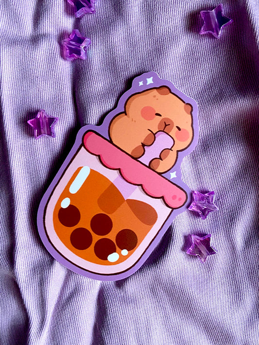 Capy Boba - Vinyl Matte Sticker