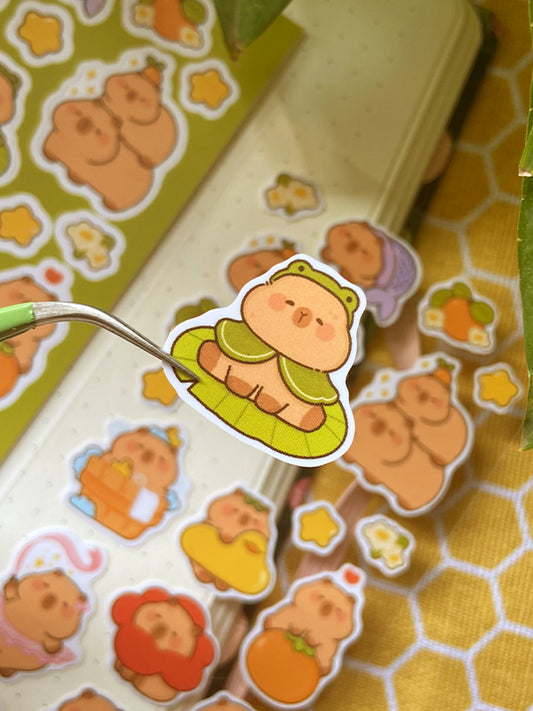 Cute Capybaras - Matte Sticker Sheet
