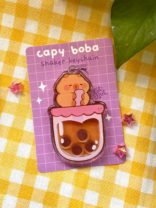 Capy Boba - Epoxy Keychain