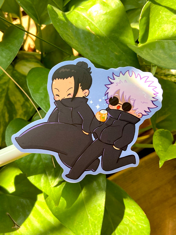 Chibi Gojo & Geto - Vinyl Matte Sticker