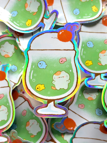 Meowlen Cream Soda - Holo Vinyl Sticker