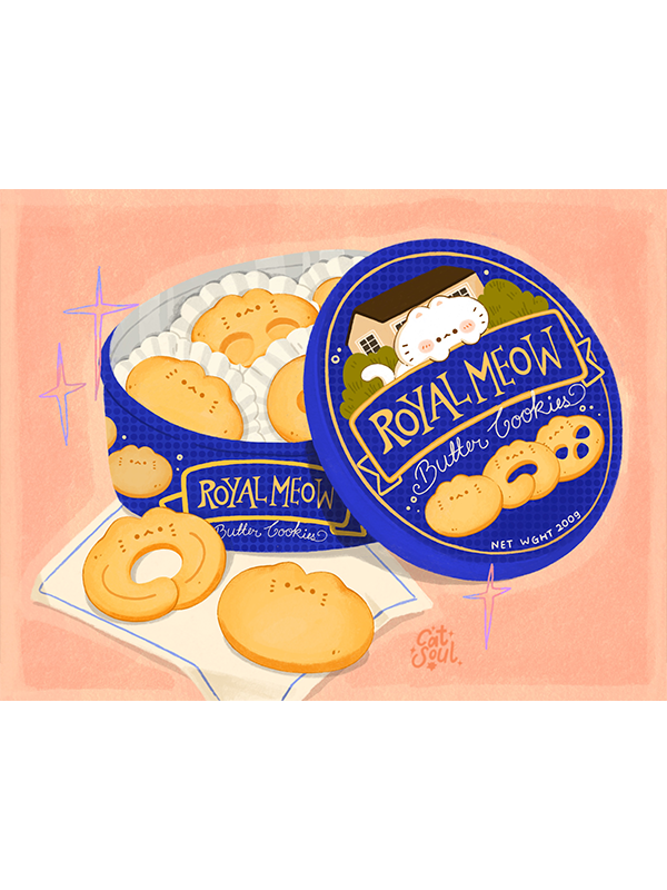 Royal Meow Cookie Tin - Print
