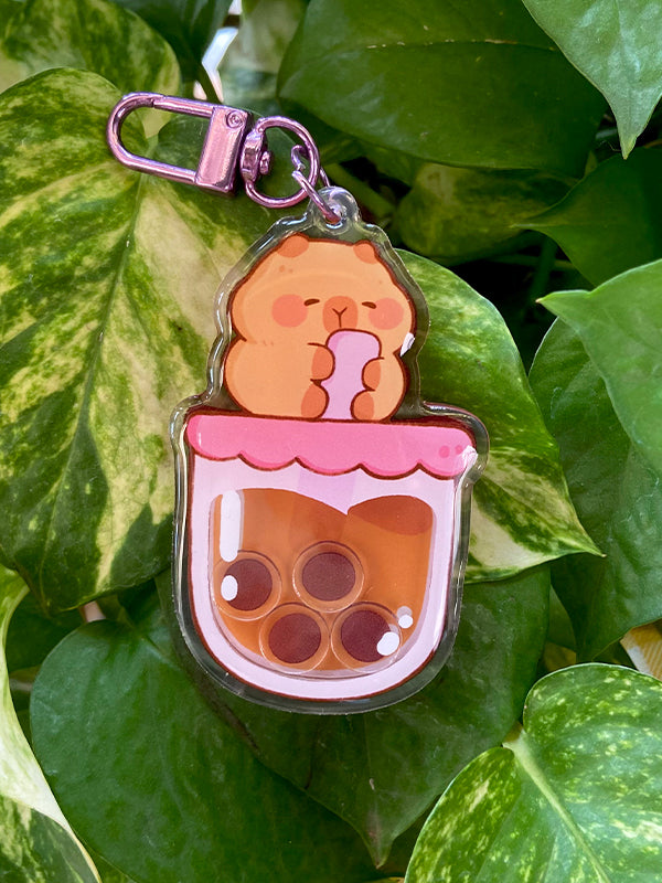 Capy Boba - Epoxy Keychain