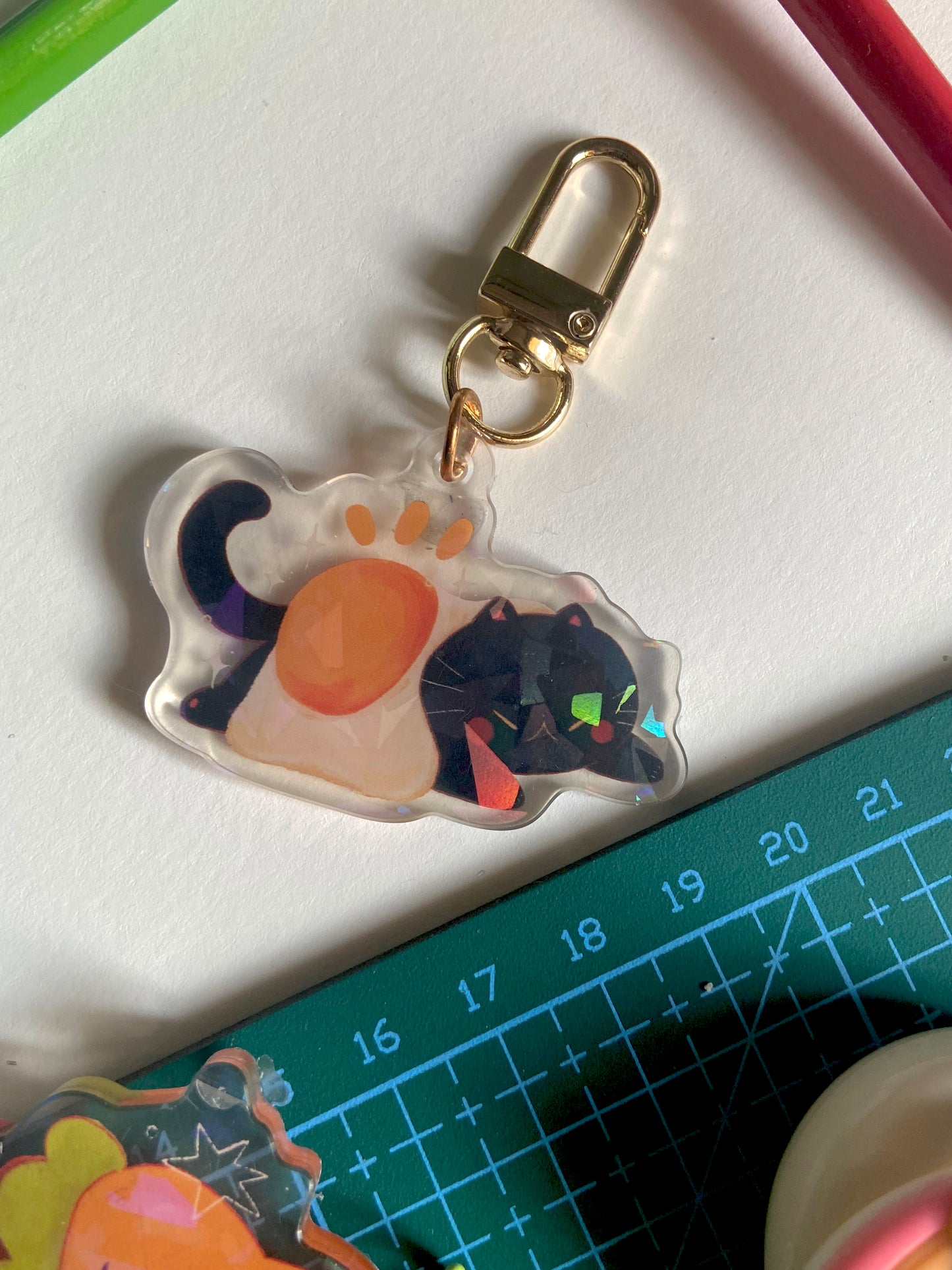 Omelette Kitty - Holographic Keychain