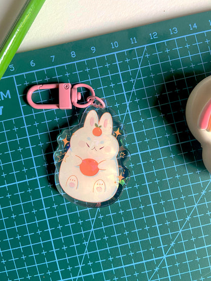 Orange Bun - Holographic Keychain