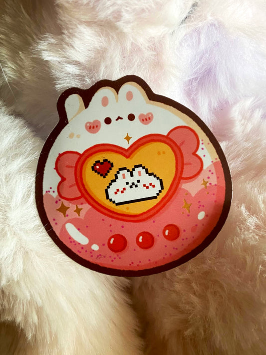 Bunny Tamagochi - Vinyl Holographic Sticker