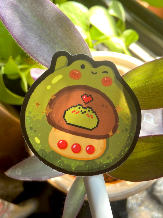 Froggy Tamagochi - Vinyl Holographic Sticker