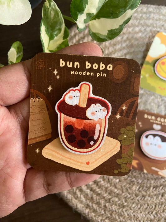 Bun Boba - Wooden Pin